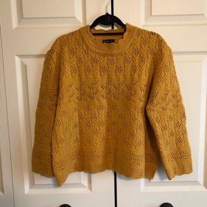 Very j gold crochet sweater